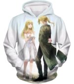 Fullmetal Alchemist Fullmetal Alchemist Super Cute Couple Edward X Winry White Hoodie - Hoodie