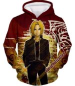 Fullmetal Alchemist Hero Edward Elrich Cool Promo Poster Red Hoodie - Hoodie