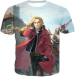 Fullmetal Alchemist High Definition Art Fullmetal Alchemist Edward Elrich Anime Poster Zip Up Hoodie - T-Shirt