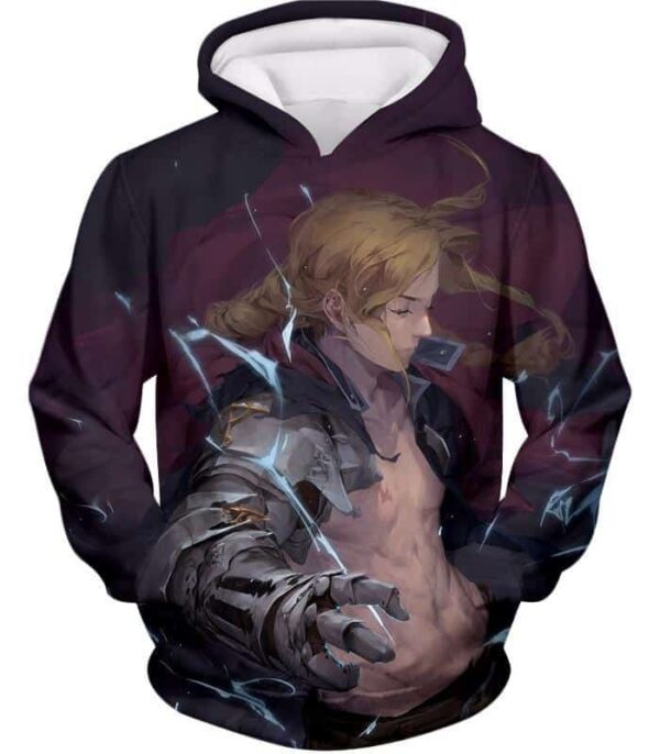 Fullmetal Alchemist High Definition Fan Art State Alchemist Edward Elrich Cool Poster Zip Up Hoodie - Hoodie