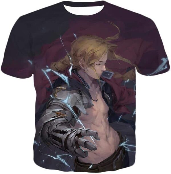 Fullmetal Alchemist High Definition Fan Art State Alchemist Edward Elrich Cool Poster Zip Up Hoodie - T-Shirt