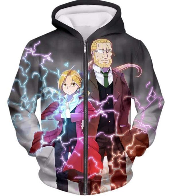 Fullmetal Alchemist Like Father Like Son Best Alchemists Edward X Hohenhiem Cool Promo Action Hoodie - Zip Up Hoodie