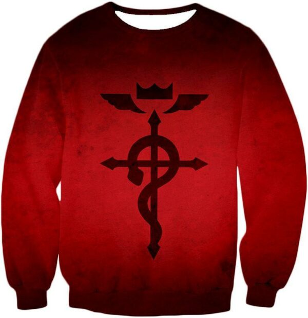 Fullmetal Alchemist Mystical Alchemical Symbol Flamel Red Hoodie - Sweatshirt