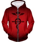 Fullmetal Alchemist Mystical Alchemical Symbol Flamel Red Hoodie - Zip Up Hoodie