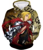 Fullmetal Alchemist Powerful Alchemist Edward Elrich Featuring Automail Right Hand Zip Up Hoodie - Hoodie