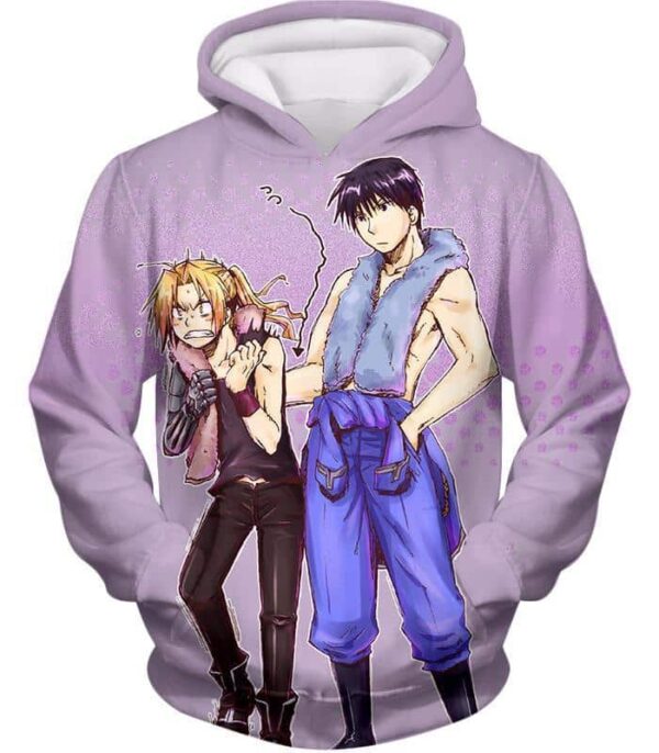 Fullmetal Alchemist State Alchemist Friends Commander Roy Mustang X Edward Elrich Cool White Hoodie