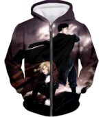 Fullmetal Alchemist State Alchemists Edward X Roy Hoodie - Zip Up Hoodie