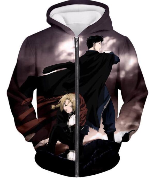 Fullmetal Alchemist State Alchemists Edward X Roy Zip Up Hoodie