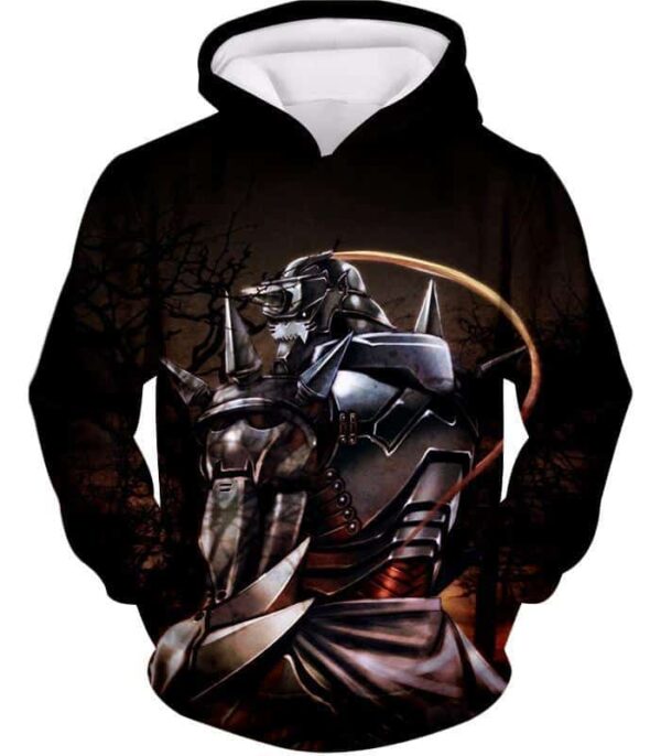 Fullmetal Alchemist Trapped In An Armour Cool Hero Alphonse Elrich Graphic Zip Up Hoodie - Hoodie