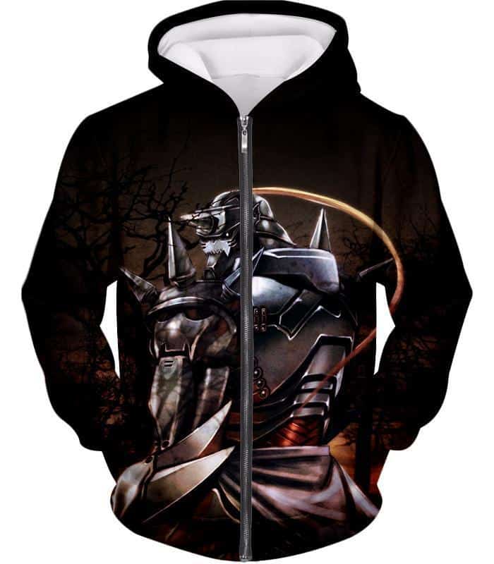 Fullmetal Alchemist Trapped In An Armour Cool Hero Alphonse Elrich Graphic Zip Up Hoodie - Zip Up Hoodie