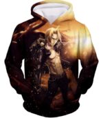 Fullmetal Alchemist Ultimate Anime Hero Edward Elrich Handsome Tall Pose Cool Graphic Zip Up Hoodie - Hoodie