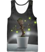 Baby Groot Favourite Guardian Grey Hoodie - Tank Top