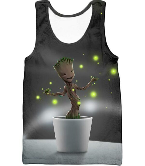 Baby Groot Favourite Guardian Grey Hoodie - Tank Top