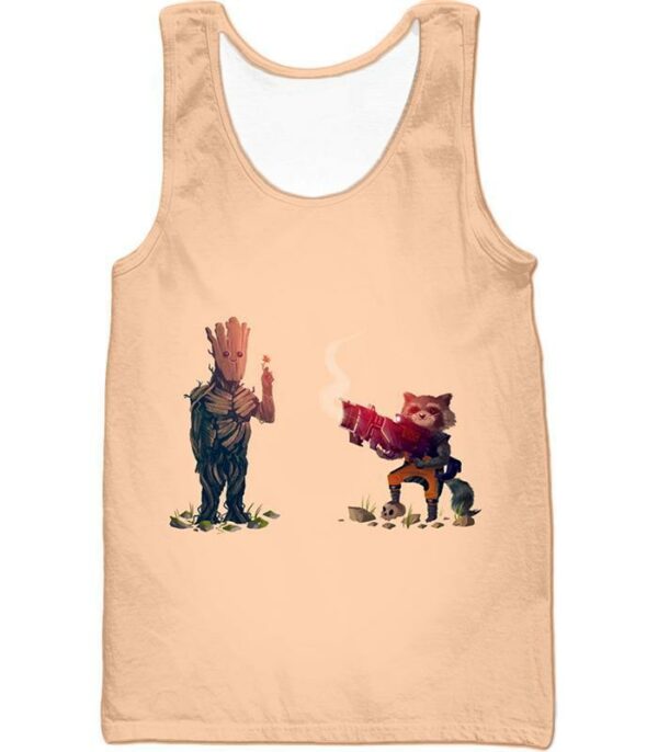 Groot And Rocket Raccoon Super Hoodie - Tank Top