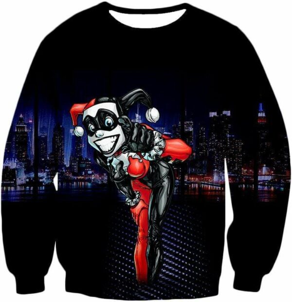 Cool Gotham Villain Harley Quinn Animated Graphic Zip Up Hoodie - Sweatshirt