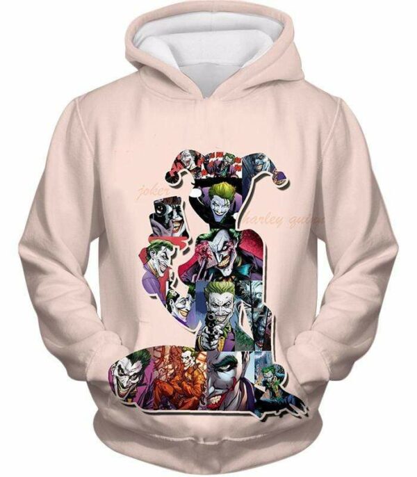 Crazy Harley Quinn Villain Made By Joker Promo White Zip Up Hoodie - Hoodie