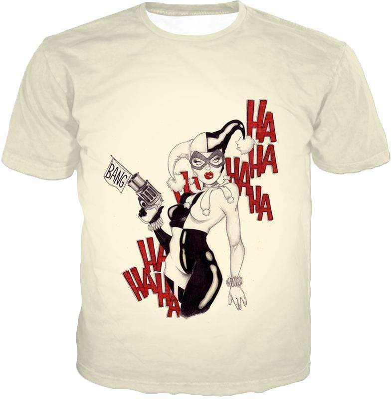 Crazy Jokers Forever Love Harley Quinn Cool White Hoodie - T-Shirt