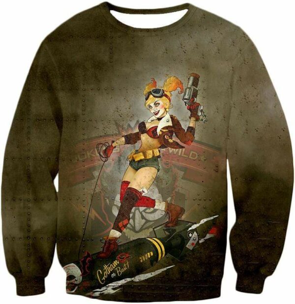 Extremely Wild And Crazy Super Villain Harley Quinn Animated Action Hoodie - Sweatshirt