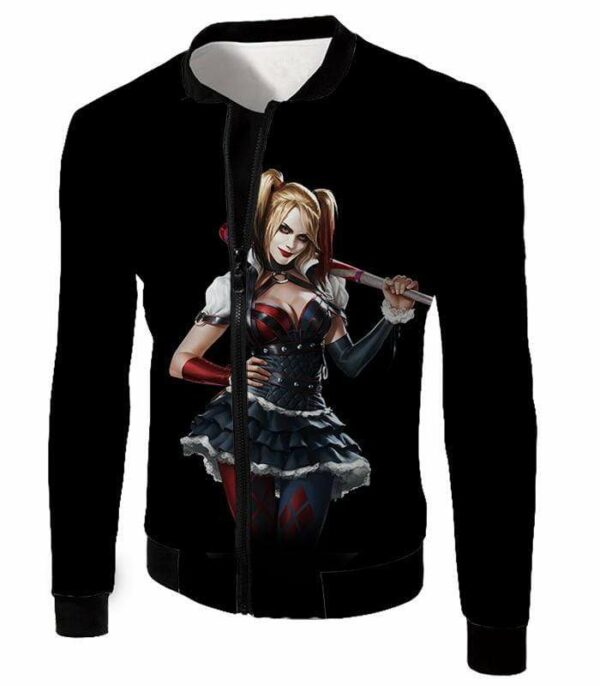 Gotham Citys Havoc Creator Hot Harley Quinn HD Black Promo Hoodie - Jacket