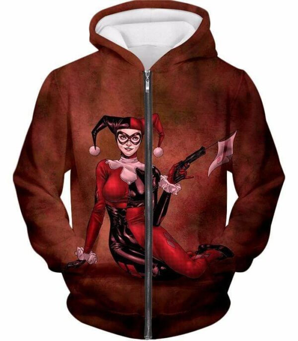 Gotham Citys Queen Harley Quinn Promo Hoodie - Zip Up Hoodie