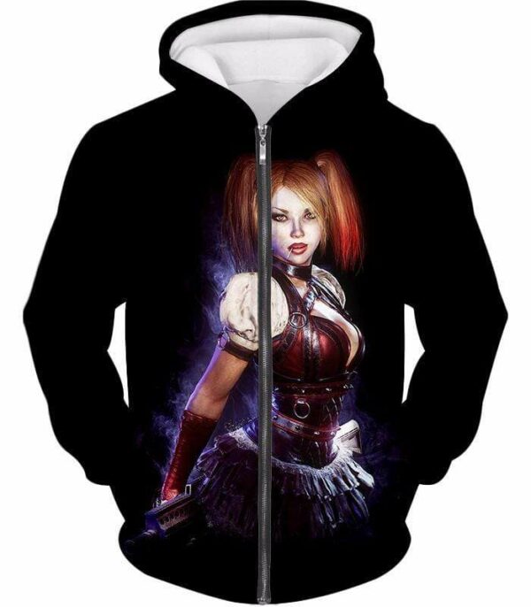 Harley Quinn Fan Art HD Black ] Zip Up Hoodie