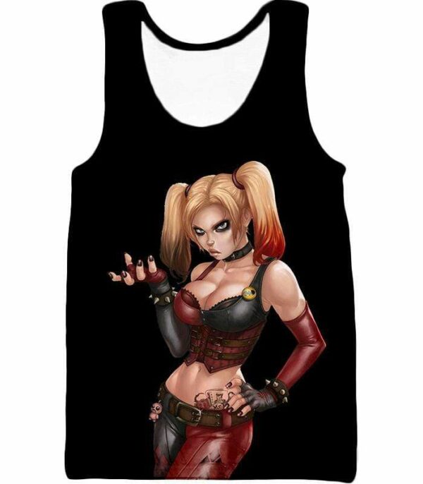 Harley Quinn HD Graphic Black Hoodie - Tank Top