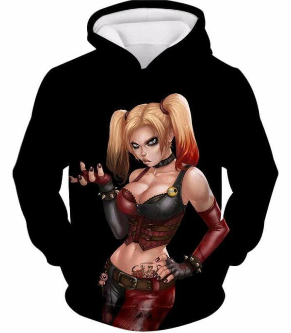 Harley Quinn HD Graphic Black Zip Up Hoodie - Hoodie