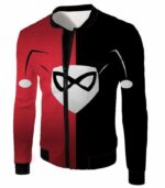 Harley Quinn Logo Promo Red And Black Hoodie - Jacket