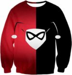 Harley Quinn Logo Promo Red And Black Hoodie - Sweatshirt