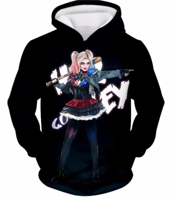 Hottest DC Villain Harley Quinn Promo HD Black Zip Up Hoodie - Hoodie