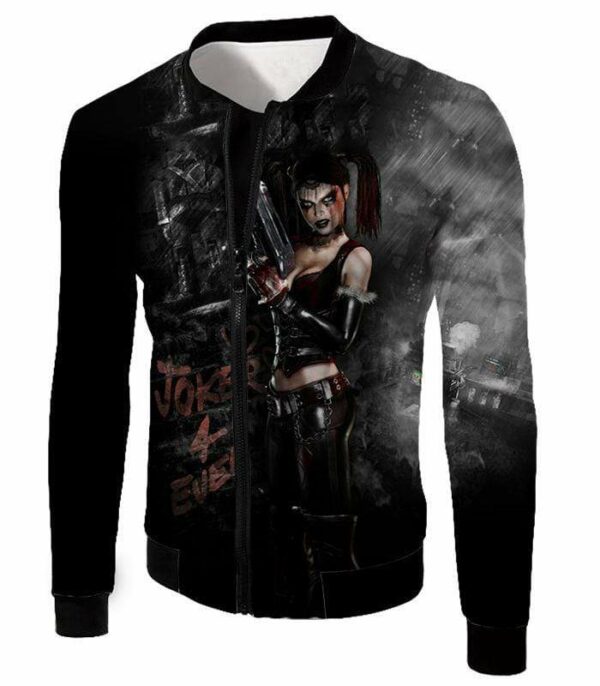 Jokers Love Harley Quinn Cool Action Promo Zip Up Hoodie - Jacket