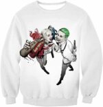 King And Queen Of Gotham City Cool Harley Quinn X Joker White Hoodie - Sweatshirt