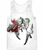 King And Queen Of Gotham City Cool Harley Quinn X Joker White Hoodie - Tank Top