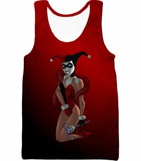 Sexy DC Comic Villain Harley Quinn Cool Red Hoodie - Tank Top