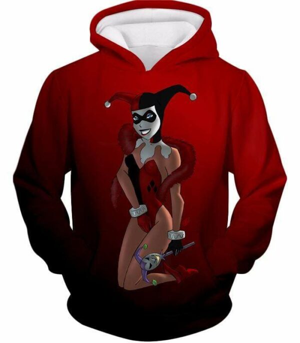 Sexy DC Comic Villain Harley Quinn Cool Red Zip Up Hoodie - Hoodie