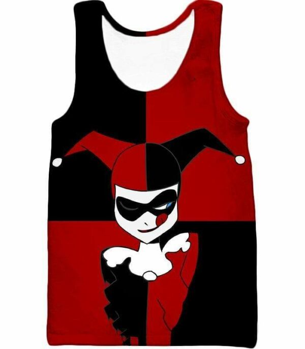 The Animated Villain Harley Quinn Promo Red And Black Hoodie - Tank Top