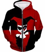 The Animated Villain Harley Quinn Promo Red And Black Hoodie - Zip Up Hoodie