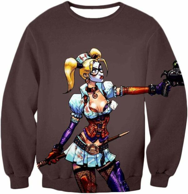 The Super-Hot Clown Villain Harley Quinn Cool Grey Hoodie - Sweatshirt