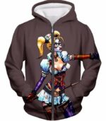 The Super-Hot Clown Villain Harley Quinn Cool Grey Hoodie - Zip Up Hoodie