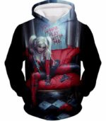 Ultimate Blonde Female DC Villain Crazy Harley Quinn Promo Black Hoodie - Hoodie