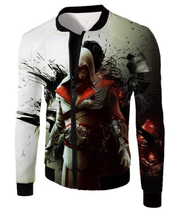 Assassin Ezio Firenze Super Cool Graphic Promo Zip Up Hoodie - Jacket