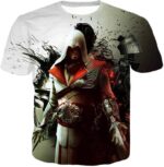 Assassin Ezio Firenze Super Cool Graphic Promo Zip Up Hoodie - T-Shirt