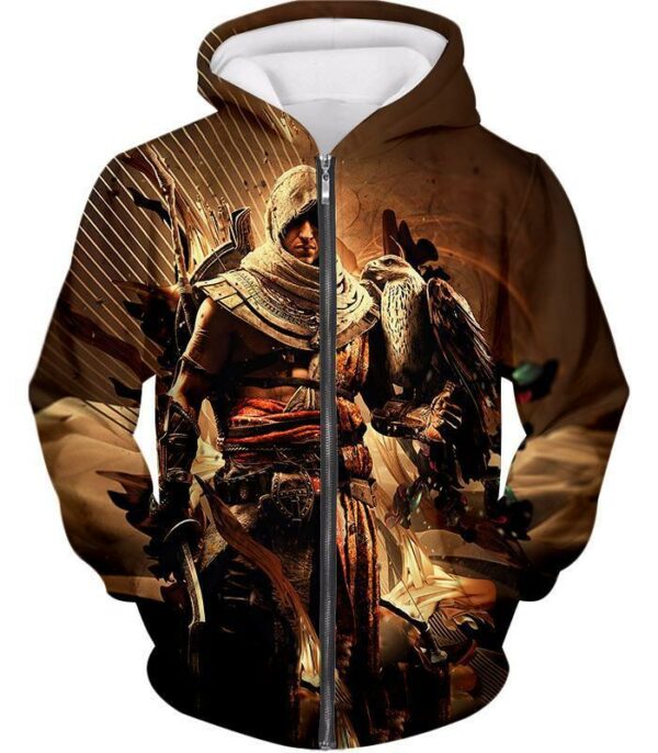 Assassin's Creed Origins Bayek Of Siwa Cool Graphic Hoodie - Zip Up Hoodie