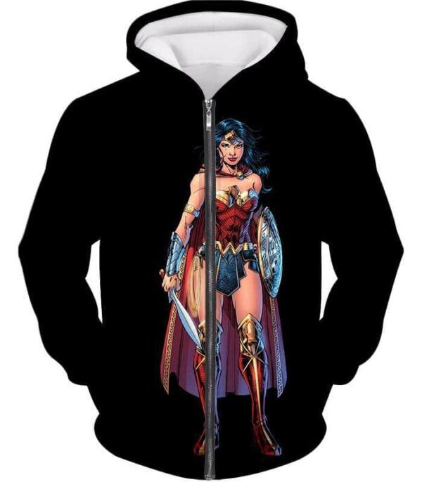 Best Amazonian Wonder woman Cool Black Hoodie - Zip Up Hoodie