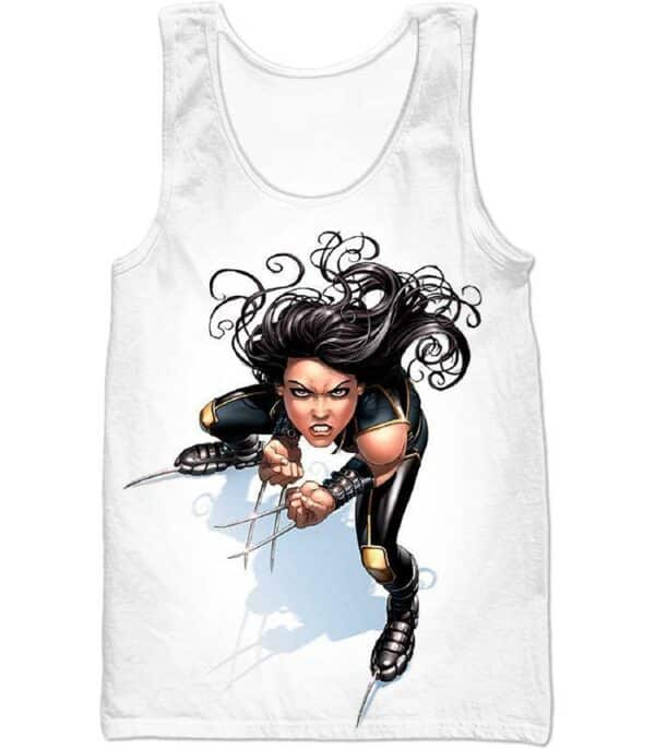 Cool Mutant Clone X-23 Action White Hoodie - Tank Top