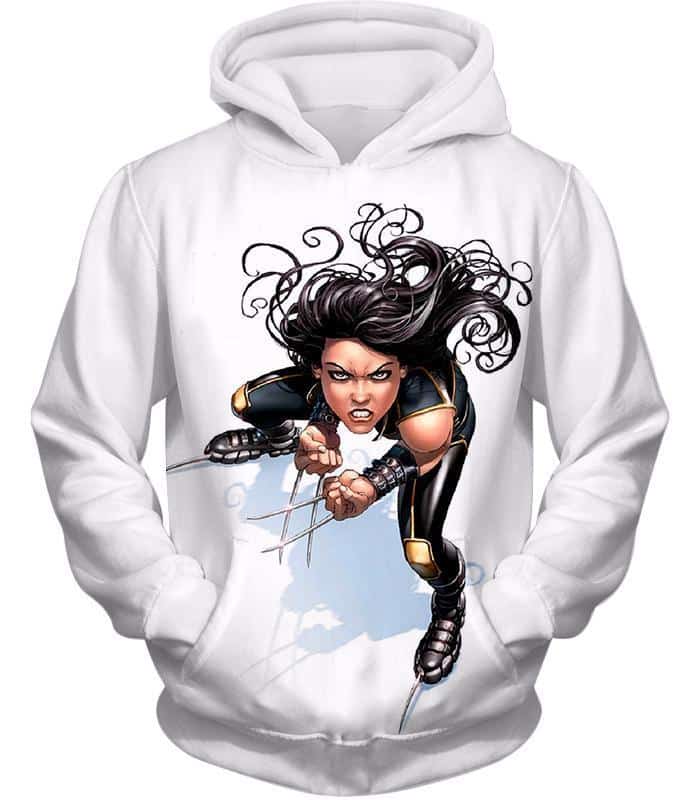 Cool Mutant Clone X-23 Action White Hoodie