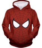 Cool Spider Net Patterned Spidey Eyes Red  Hoodie