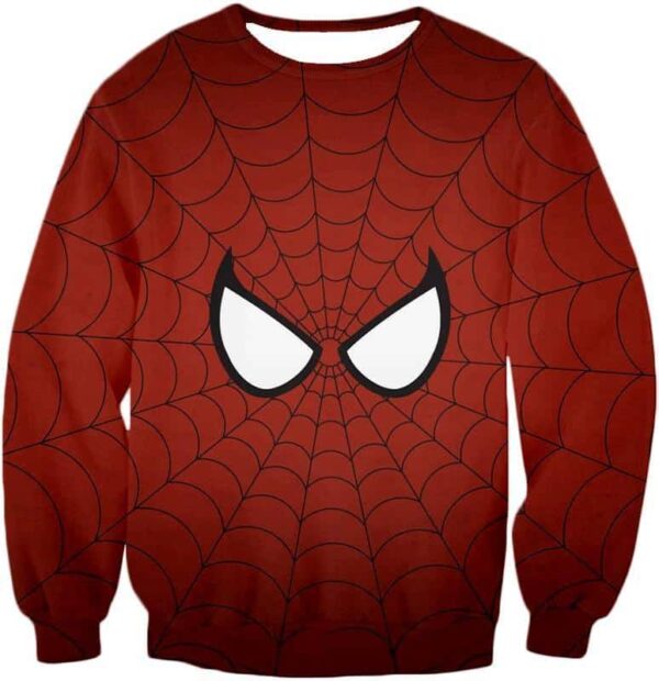 Cool Spider Net Patterned Spidey Eyes Red  Hoodie - Sweatshirt