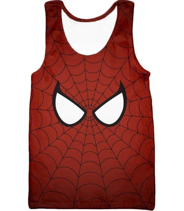 Cool Spider Net Patterned Spidey Eyes Red  Hoodie - Tank Top