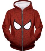 Cool Spider Net Patterned Spidey Eyes Red  Hoodie - Zip Up Hoodie